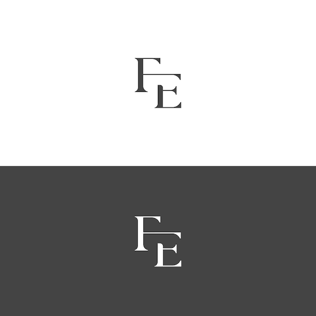 Elementos de plantilla de diseño del logotipo de la letra FE Logotipo de letra de alfabeto digital abstracto moderno