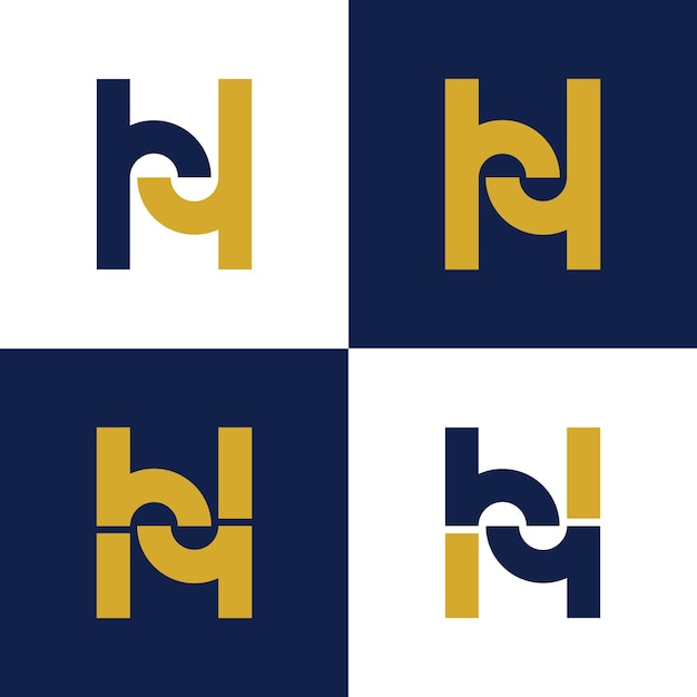 Elementos de plantilla de diseño de logotipo de la letra H Logotipo de letra de alfabeto digital abstracto moderno