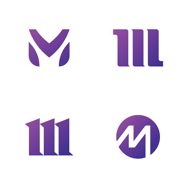 Elementos de plantilla de diseño de logotipo de letra M