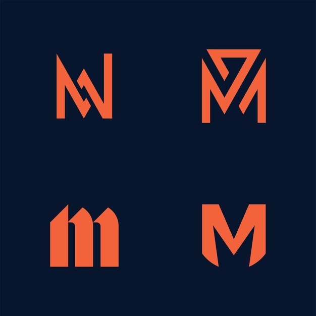 Elementos de plantilla de diseño de logotipo letra M