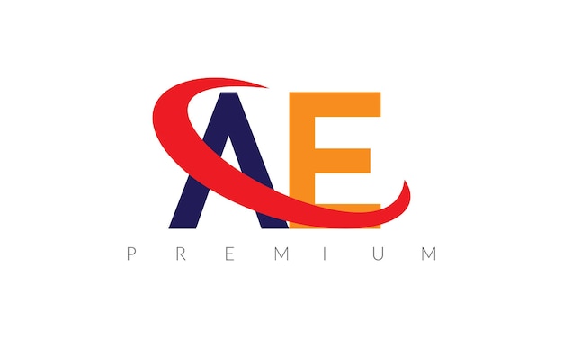 Elementos de la plantilla de diseño del logotipo de la letra vectorial AE