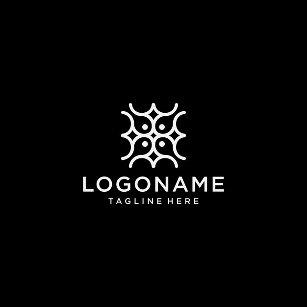 elementos de plantilla de diseño de logotipo de resumen de pescado