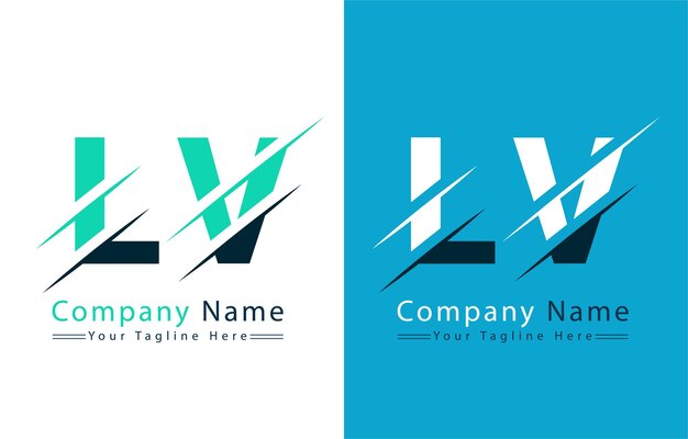 Elementos de la plantilla de diseño del vector de letras del logotipo LV