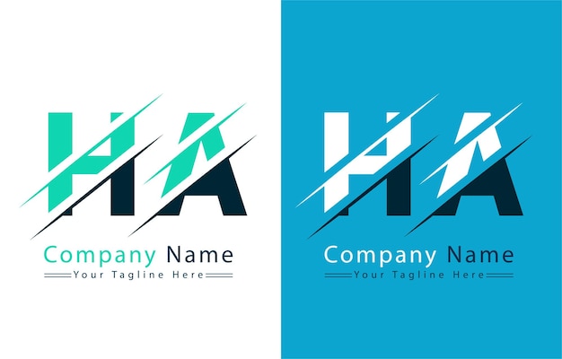 Elementos de la plantilla de diseño vectorial de letras del logotipo HA