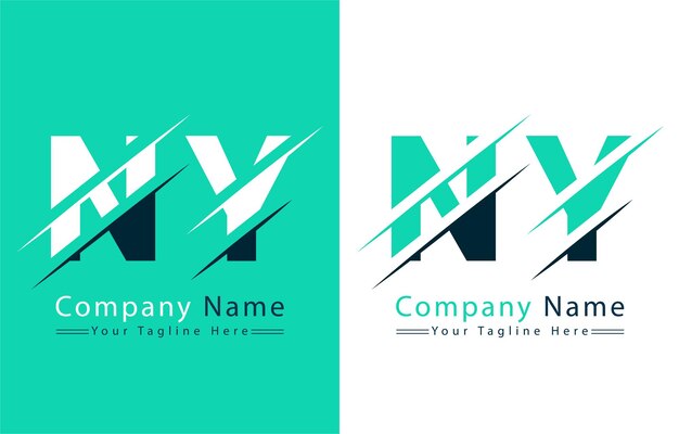 Elementos de la plantilla de diseño vectorial de letras del logotipo de NY