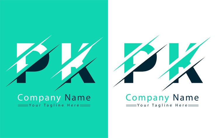 Vector elementos de la plantilla de diseño vectorial de letras del logotipo pk