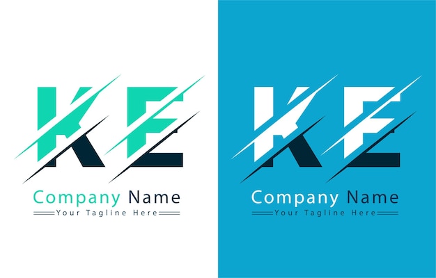 Elementos de la plantilla de diseño vectorial del logotipo de la letra KE