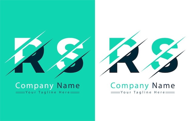 Elementos de la plantilla de diseño vectorial del logotipo de la letra RS