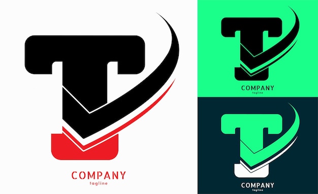 Elementos de plantilla de diseño vectorial del logotipo de la letra T