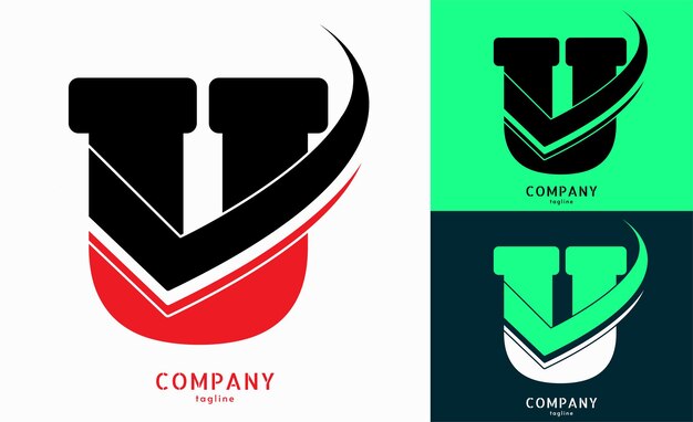 Elementos de plantilla de diseño vectorial del logotipo de la letra U