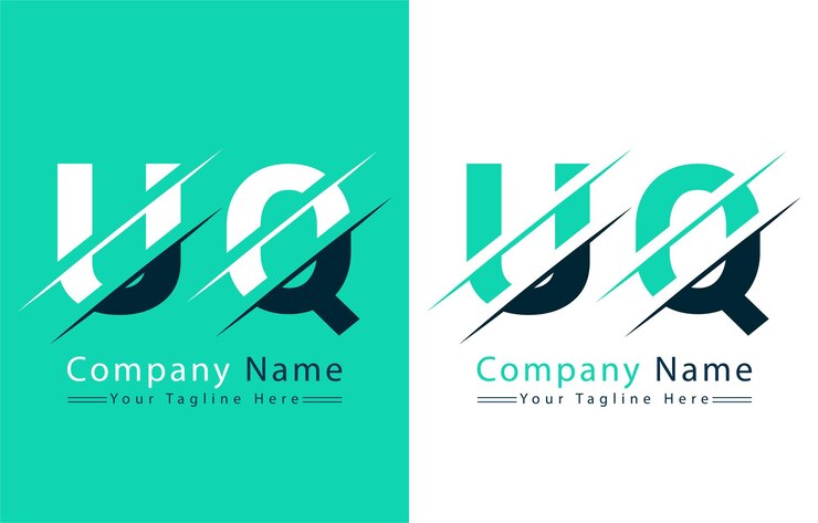 Vector elementos de la plantilla de diseño vectorial del logotipo de la letra uq