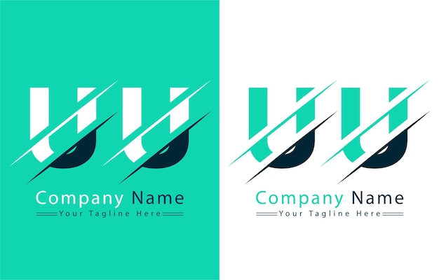 Elementos de la plantilla de diseño vectorial del logotipo de la letra UU