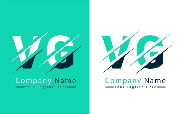 Elementos de la plantilla de diseño vectorial del logotipo de letra VG