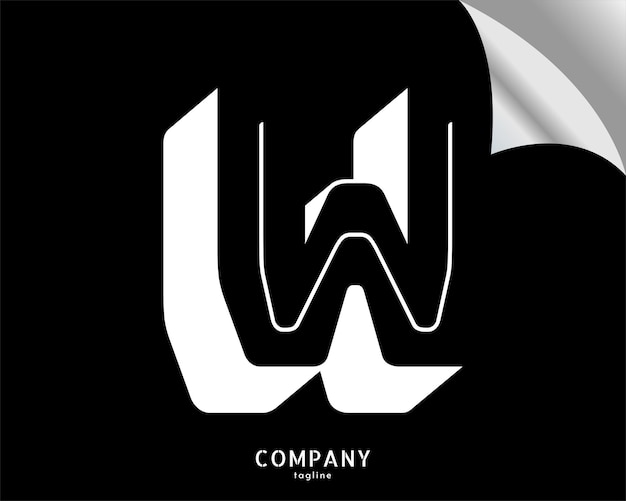 Elementos de plantilla de diseño vectorial del logotipo de la letra W