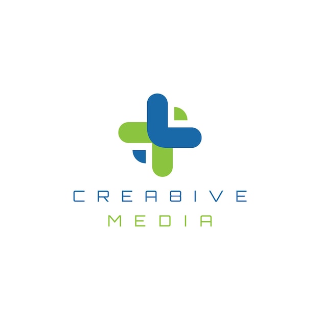 Elementos de plantilla de icono de diseño de cruz más logotipo Un logotipo más emblema signo símbolo marca logotipo médico