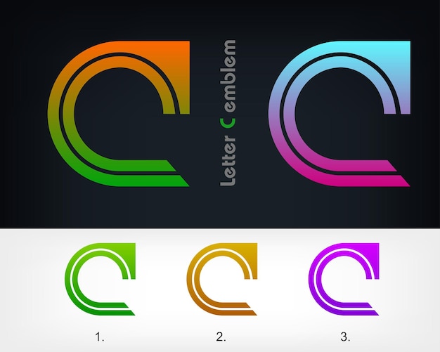 Elementos de plantilla de tipografía de diseño de icono de logotipo de letra c tipo de concepto de abc como logotipo letras del alfabeto ilustración vectorial