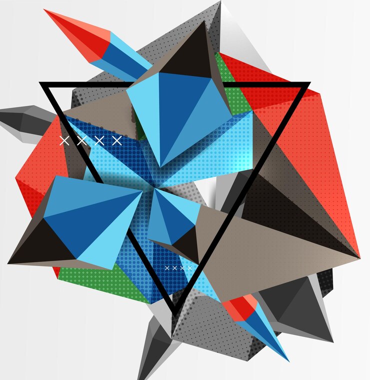 Vector elementos poligonales 3d fondo abstracto con textura vectorial plantilla moderna