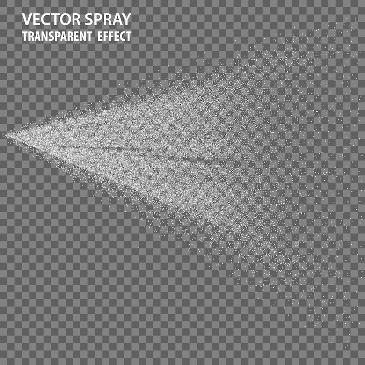 Vector los elementos de pulverización de niebla para el efecto utilizan un fondo transparente aislado ilustración 3d