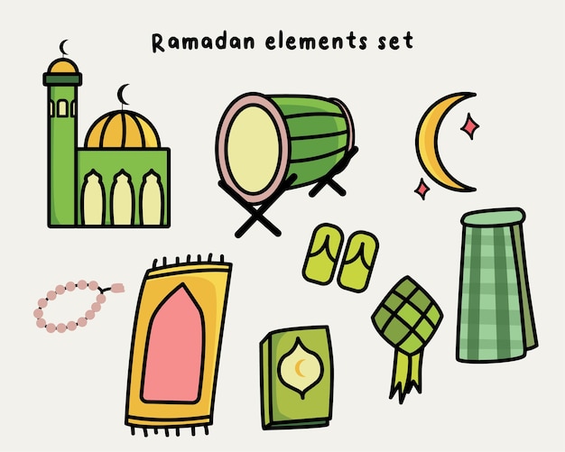 Vector los elementos de ramadán están listos.