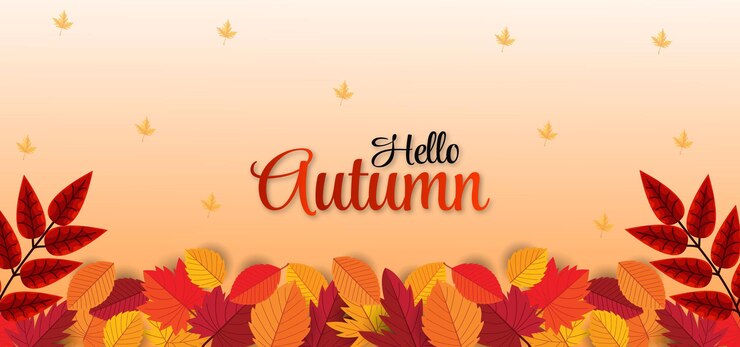 Elementos realistas hola otoño con hojas vector de fondo