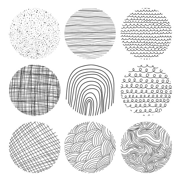 Elementos redondos abstractos en patrones de textura contemporáneos con estilo minimalista
