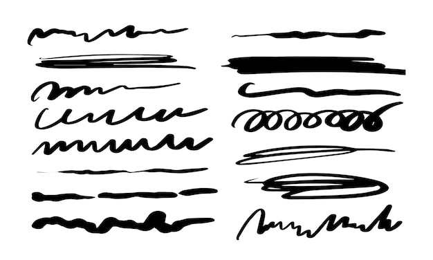 Elementos de resaltador vectorial Elementos de refuerzo de conjunto negro