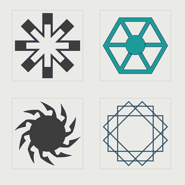 Elementos retro futuristas para el diseño Adornos gráficos retro futuristas Plantillas para carteles de notas
