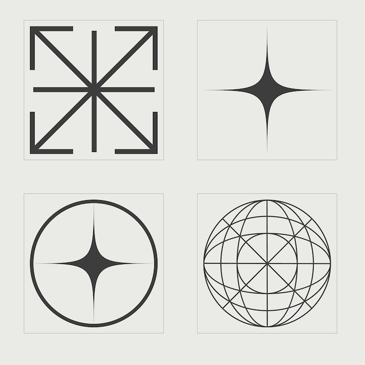 Vector elementos retro futuristas para el diseño conjunto futurista retro psicodélico rave objetos en estilo y2k