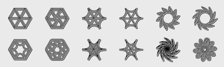Vector elementos retro futuristas para el diseño elementos geométricos minimalistas formas de formas simples