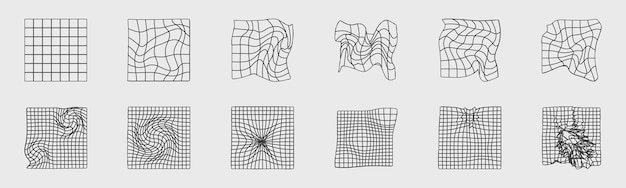 Elementos retro futuristas para el diseño Gran colección de objetos geométricos gráficos abstractos Formas bauhaus abstractas