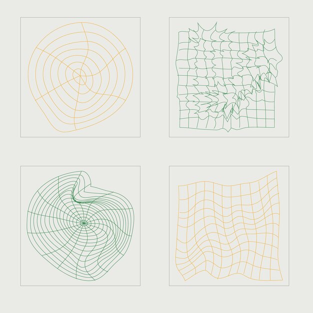 Elementos retro futuristas para el diseño Gran colección de símbolos geométricos gráficos abstractos Iconos minimalistas planos