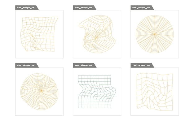 Elementos retro futuristas para el diseño Gran colección de símbolos geométricos gráficos abstractos Plantillas para carteles de notas
