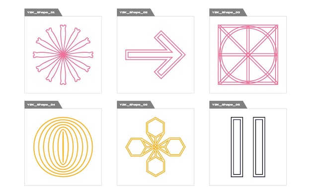 Elementos retro futuristas para diseño Gran conjunto de objetos retro para diseño Elementos para decoración gráfica