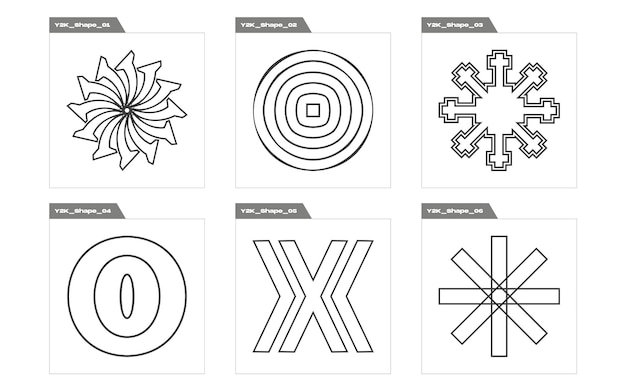 Elementos retro futuristas para el diseño Gran conjunto de objetos retro para el diseño Formas abstractas modernas