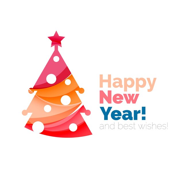 Elementos de las tarjetas de felicitación de Feliz Año Nuevo y Navidad