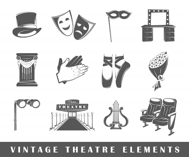 Elementos de teatro vintage