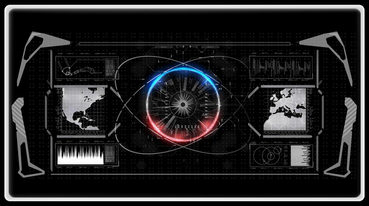 Vector elementos tecnológicos de hud interfaz futurista realidad virtual