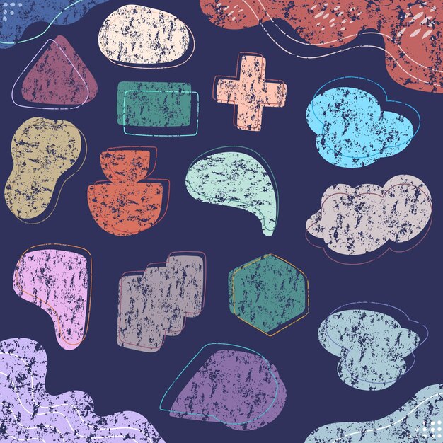 Elementos de textura grunge de forma abstracta vector dibujado a mano