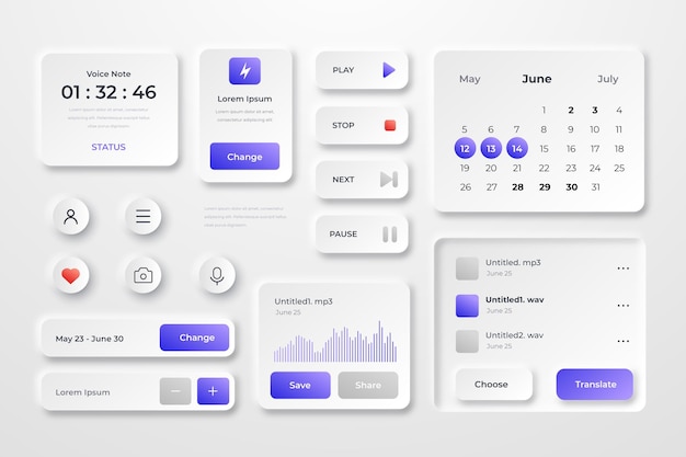 Elementos de ui / ux degradados