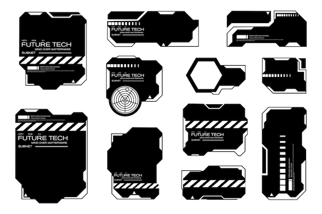 Elementos UIHUD futuristas para el diseño de la interfaz Cyberpunk