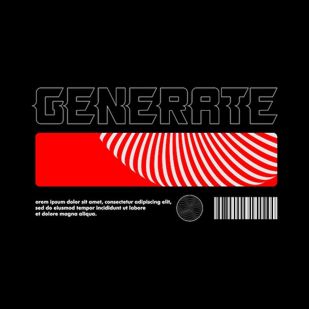 elementos de vector de diseño de camiseta streetwear retro futurista adecuado para imprimir