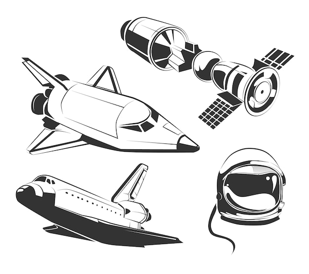 Elementos de vector para el espacio vintage