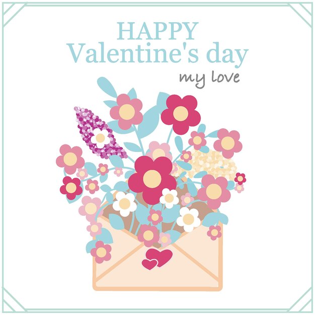 Elementos vectoriales para el día del amor Tarjetas de San Valentín diseño textil Corazones de flores