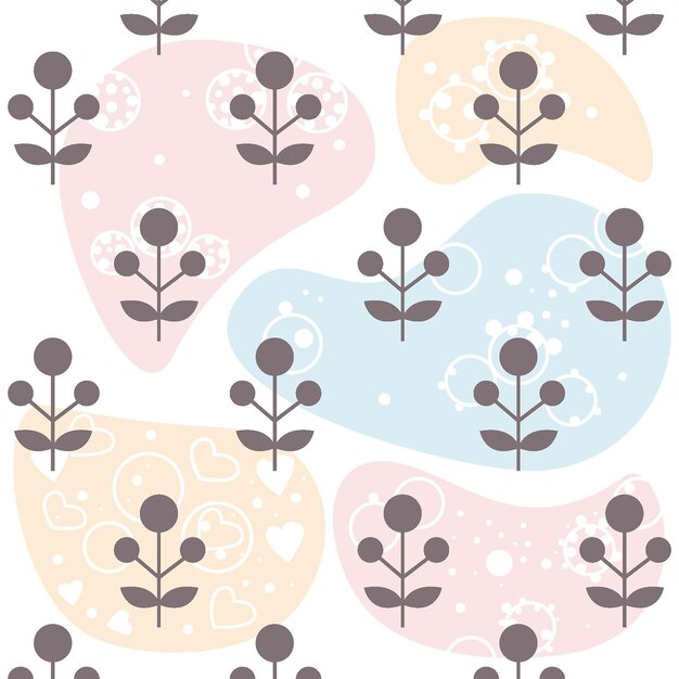 Elementos vectoriales para el día del amor Tarjetas de San Valentín diseño textil Corazones de flores