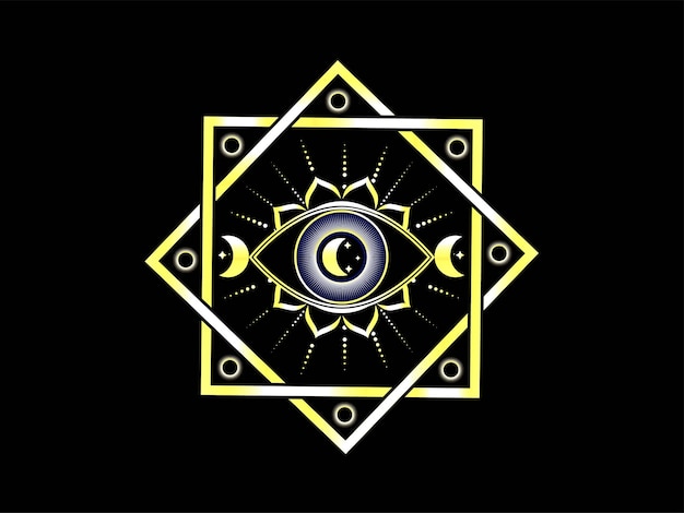 de elementos vectoriales de diseño de geometría sagrada, mandala, logotipo místico.3er ojo, místico