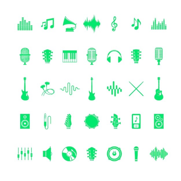 Elementos vectoriales de los equipos musicales