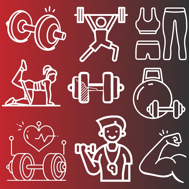 Elementos vectoriales del gimnasio