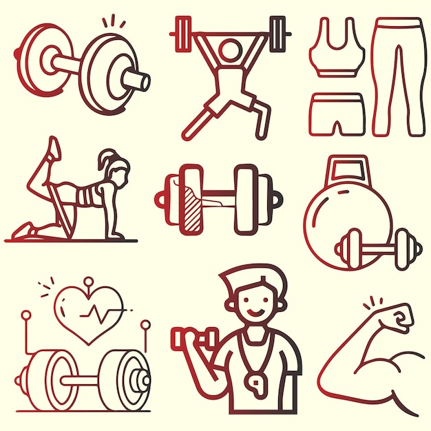 Elementos vectoriales del gimnasio