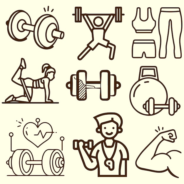 Elementos vectoriales del gimnasio