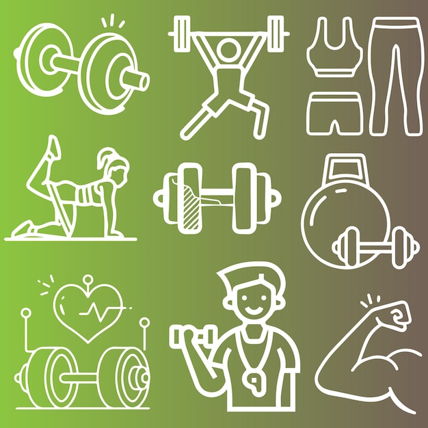 Elementos vectoriales del gimnasio